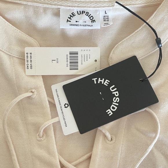 NWT Anthropologie The Upside Lace-Up Pullover Top, 100% Cotton, Size Large - Picture 5 of 16